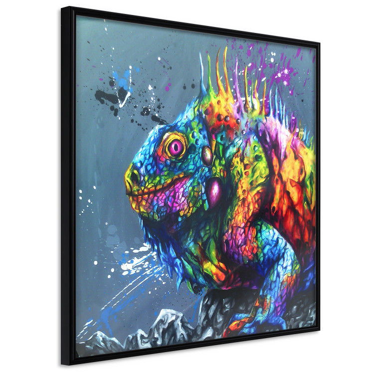 Poster Colorful Iguana - abstract animal on a background of a blue ocean 127031 additionalImage 11