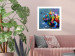 Poster Colorful Iguana - abstract animal on a background of a blue ocean 127031 additionalThumb 3