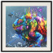 Poster Colorful Iguana - abstract animal on a background of a blue ocean 127031 additionalThumb 19
