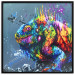 Poster Colorful Iguana - abstract animal on a background of a blue ocean 127031 additionalThumb 18