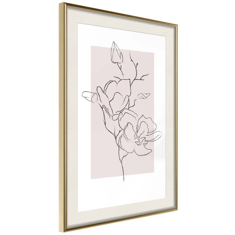 Poster Creamy Magnolia - abstract line art of magnolia flower on light background 127831 additionalImage 2
