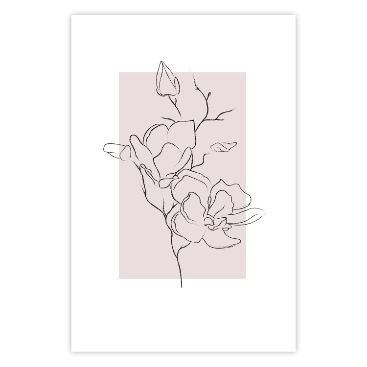 Poster Creamy Magnolia - abstract line art of magnolia flower on light background 127831 additionalImage 18