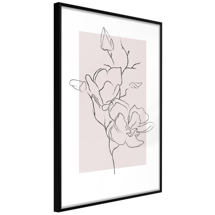 Poster Creamy Magnolia - abstract line art of magnolia flower on light background 127831 additionalImage 13