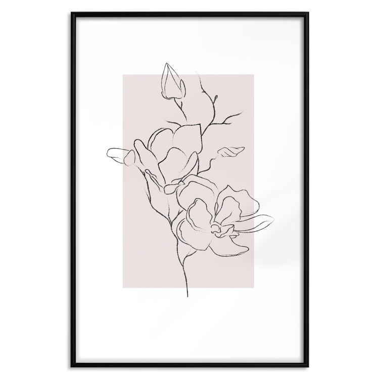 Poster Creamy Magnolia - abstract line art of magnolia flower on light background 127831 additionalImage 27
