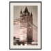 Poster London Bridge - night architecture of a glowing bridge in sepia colors 128631 additionalThumb 18