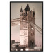 Poster London Bridge - night architecture of a glowing bridge in sepia colors 128631 additionalThumb 25