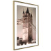 Poster London Bridge - night architecture of a glowing bridge in sepia colors 128631 additionalThumb 8