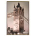 Poster London Bridge - night architecture of a glowing bridge in sepia colors 128631 additionalThumb 26
