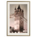 Poster London Bridge - night architecture of a glowing bridge in sepia colors 128631 additionalThumb 20