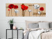 Canvas Print White and red poppies - triptych with flowers on a brown background 128831 additionalThumb 3