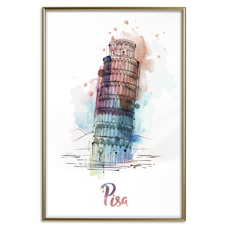 Poster Colorful Memory - colorful architecture of Italy and English text 129431 additionalImage 21