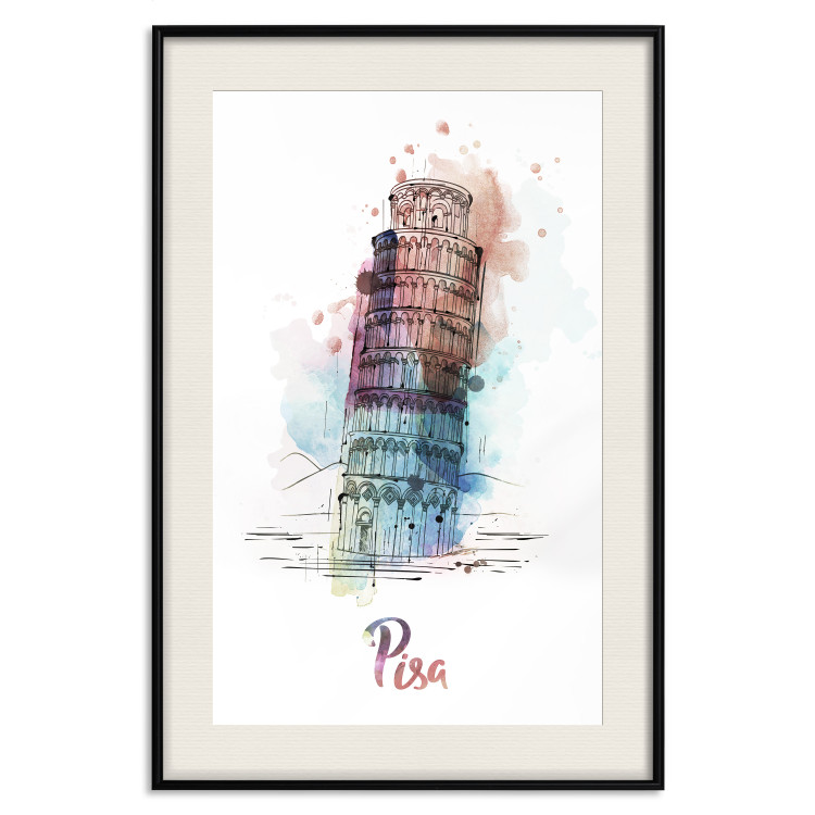 Poster Colorful Memory - colorful architecture of Italy and English text 129431 additionalImage 19