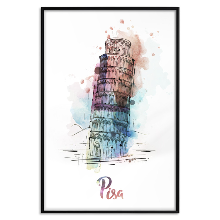 Poster Colorful Memory - colorful architecture of Italy and English text 129431 additionalImage 16
