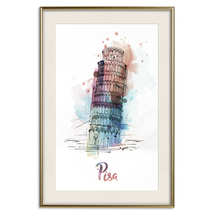 Poster Colorful Memory - colorful architecture of Italy and English text 129431 additionalImage 20