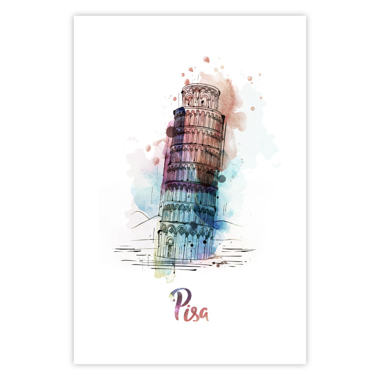 Poster Colorful Memory - colorful architecture of Italy and English text 129431 additionalImage 25