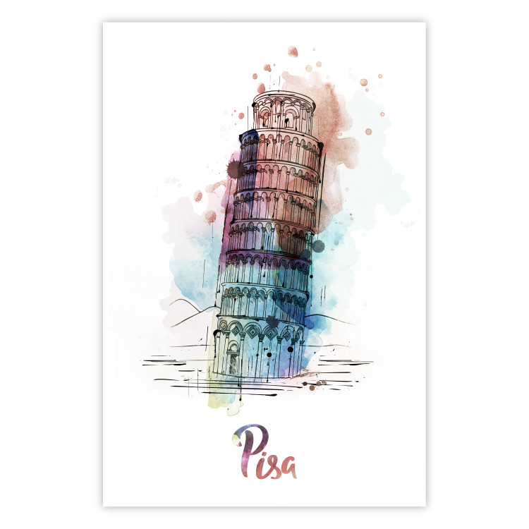 Poster Colorful Memory - colorful architecture of Italy and English text 129431