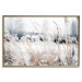 Wall Poster Land of Ice - winter landscape of a meadow with golden plants on a light background 129831 additionalThumb 17