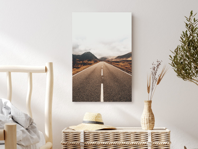Canvas Art Print Forward (1-piece) Vertical - road landscape in mountain scenery 130231 additionalImage 3