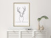 Wall Poster Face of Autumn - black line art of a deer on a solid gray background 130731 additionalThumb 22