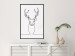 Wall Poster Face of Autumn - black line art of a deer on a solid gray background 130731 additionalThumb 4