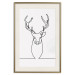 Wall Poster Face of Autumn - black line art of a deer on a solid gray background 130731 additionalThumb 26