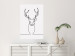 Wall Poster Face of Autumn - black line art of a deer on a solid gray background 130731 additionalThumb 2