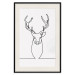 Wall Poster Face of Autumn - black line art of a deer on a solid gray background 130731 additionalThumb 25