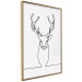 Wall Poster Face of Autumn - black line art of a deer on a solid gray background 130731 additionalThumb 12