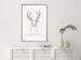 Wall Poster Face of Autumn - black line art of a deer on a solid gray background 130731 additionalThumb 13