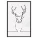 Wall Poster Face of Autumn - black line art of a deer on a solid gray background 130731 additionalThumb 19
