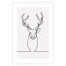 Wall Poster Face of Autumn - black line art of a deer on a solid gray background 130731 additionalThumb 15