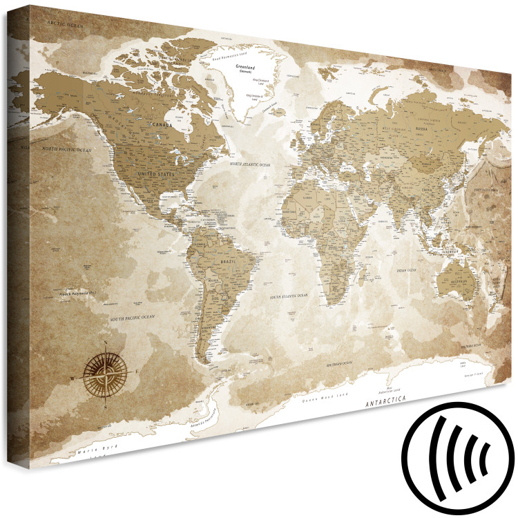 Canvas Art Print Forgotten World (1-piece) Wide - world map with continents 131531 additionalImage 6