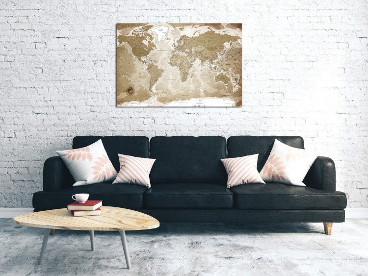 Canvas Art Print Forgotten World (1-piece) Wide - world map with continents 131531 additionalImage 3