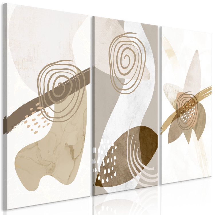 Canvas Beige Trio (3-piece) - beige abstraction of geometric figures 131631 additionalImage 2