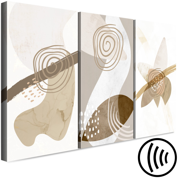 Canvas Beige Trio (3-piece) - beige abstraction of geometric figures 131631 additionalImage 6