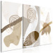 Canvas Beige Trio (3-piece) - beige abstraction of geometric figures 131631 additionalThumb 2