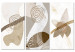 Canvas Beige Trio (3-piece) - beige abstraction of geometric figures 131631