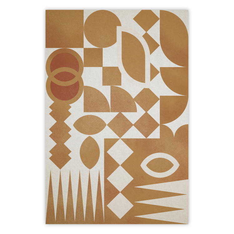 Wall Poster Figurative Harmony - abstract and orange geometric figures 134831