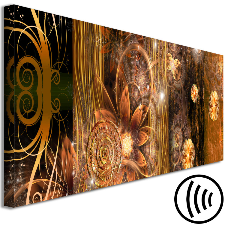 Canvas Miracle (1-piece) Narrow - first variant - golden flower abstraction 135331 additionalImage 6