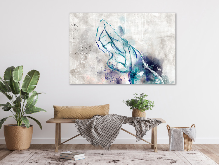 Canvas Art Print Dancer - Abstract image of a woman in a blue tone 135431 additionalImage 3