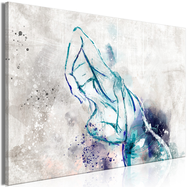 Canvas Art Print Dancer - Abstract image of a woman in a blue tone 135431 additionalImage 2