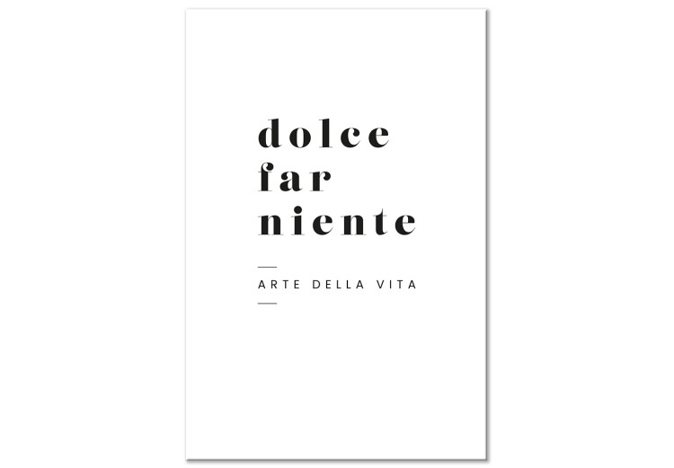 Canvas Print Dolee Far Nonte Quote - black text in Italian on a white background 135831
