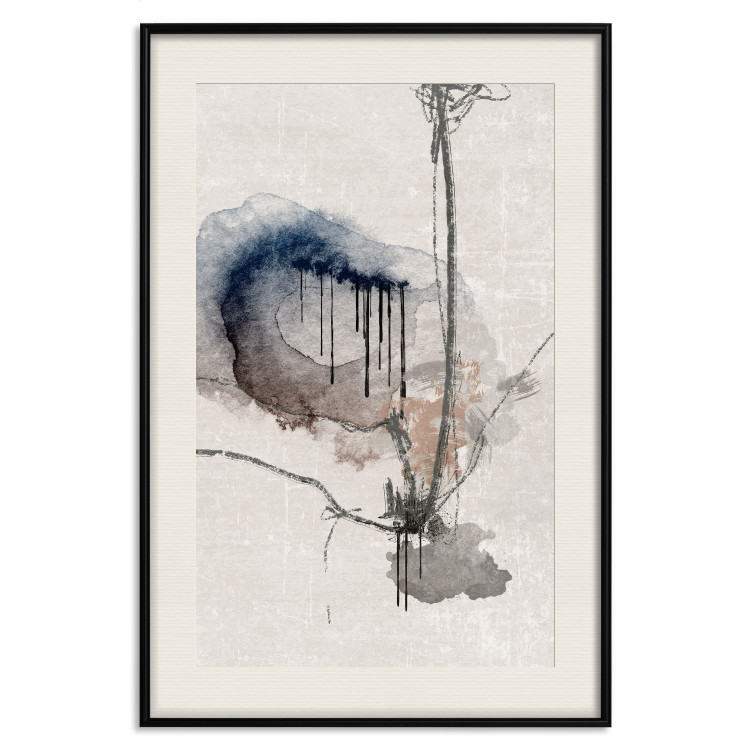 Poster Watercolor Stained Glass - artistic abstraction in brown and beige colors 137531 additionalImage 25