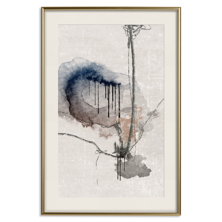 Poster Watercolor Stained Glass - artistic abstraction in brown and beige colors 137531 additionalImage 23