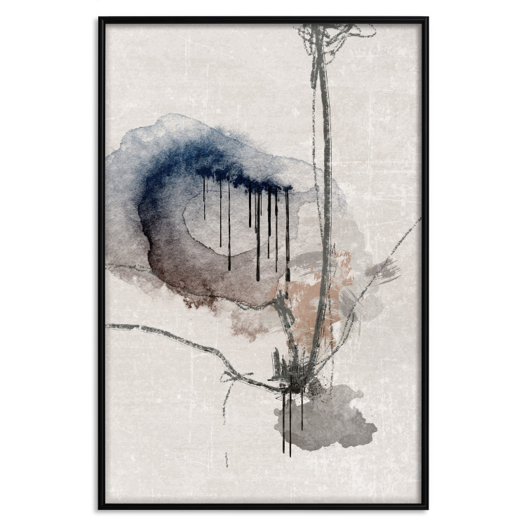 Poster Watercolor Stained Glass - artistic abstraction in brown and beige colors 137531 additionalImage 3
