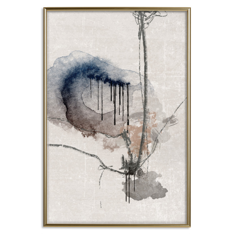 Poster Watercolor Stained Glass - artistic abstraction in brown and beige colors 137531 additionalImage 2