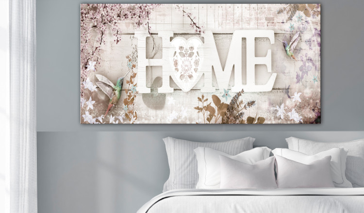 Large canvas print Home and Hummingbirds - Beige II [Large Format] 137631 additionalImage 6
