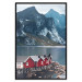 Poster Soothing Blue - landscape of a red cottage and lake against mountains 138731 additionalThumb 14