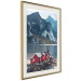 Poster Soothing Blue - landscape of a red cottage and lake against mountains 138731 additionalThumb 8