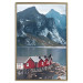 Poster Soothing Blue - landscape of a red cottage and lake against mountains 138731 additionalThumb 18